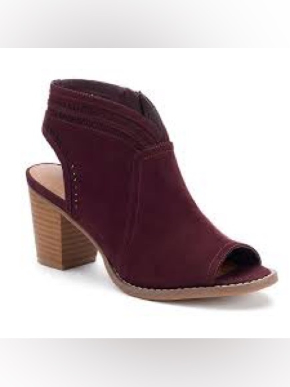 Sonoma Burgundy Open-Toe Block Heel Mule